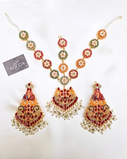 Navratan Earrings Sheesh Patti-016
