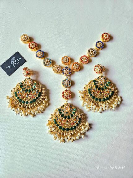 Navratan Earrings Sheesh Patti-015