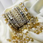 White Pearl Kundan Bangles - 017
