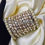 White Pearl Kundan Bangles - 004