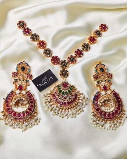 Navratan Earrings Sheesh Patti-014