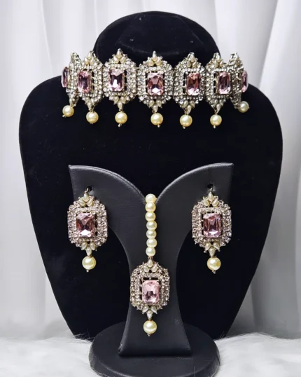 Zircon Choker Set-041