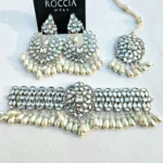 Indian Kundan White Choker Set-043