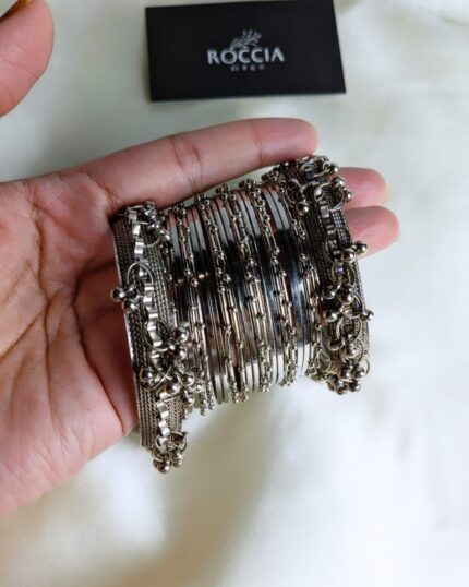 Oxidised karay bangle set-009