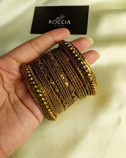 Oxidised karay bangle set-024