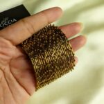 Oxidised Dotted Metal bangle set-023