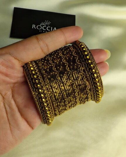 Oxidised karay bangle set-021