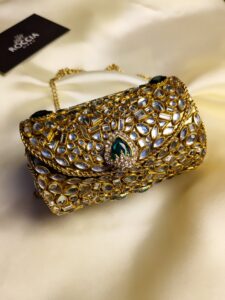 Turkish Kundan Luxury Bridal Clutch - Image 2