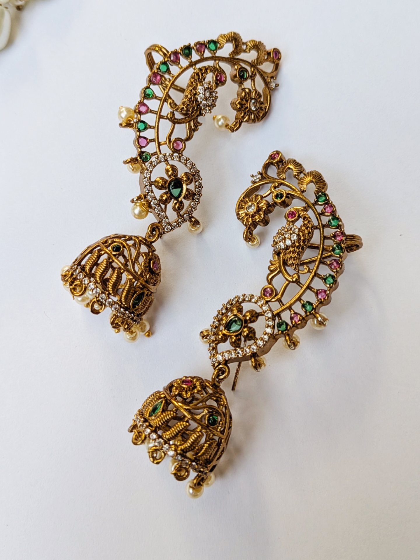 IMG_20260308_213654_177 Peacock Polki Ruby Earcuff-001 - Image 1