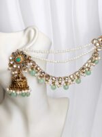 Kundan Sahara Earrings Bindiya Set-035 - Image 3