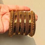 Oxidised karay bangle set-047