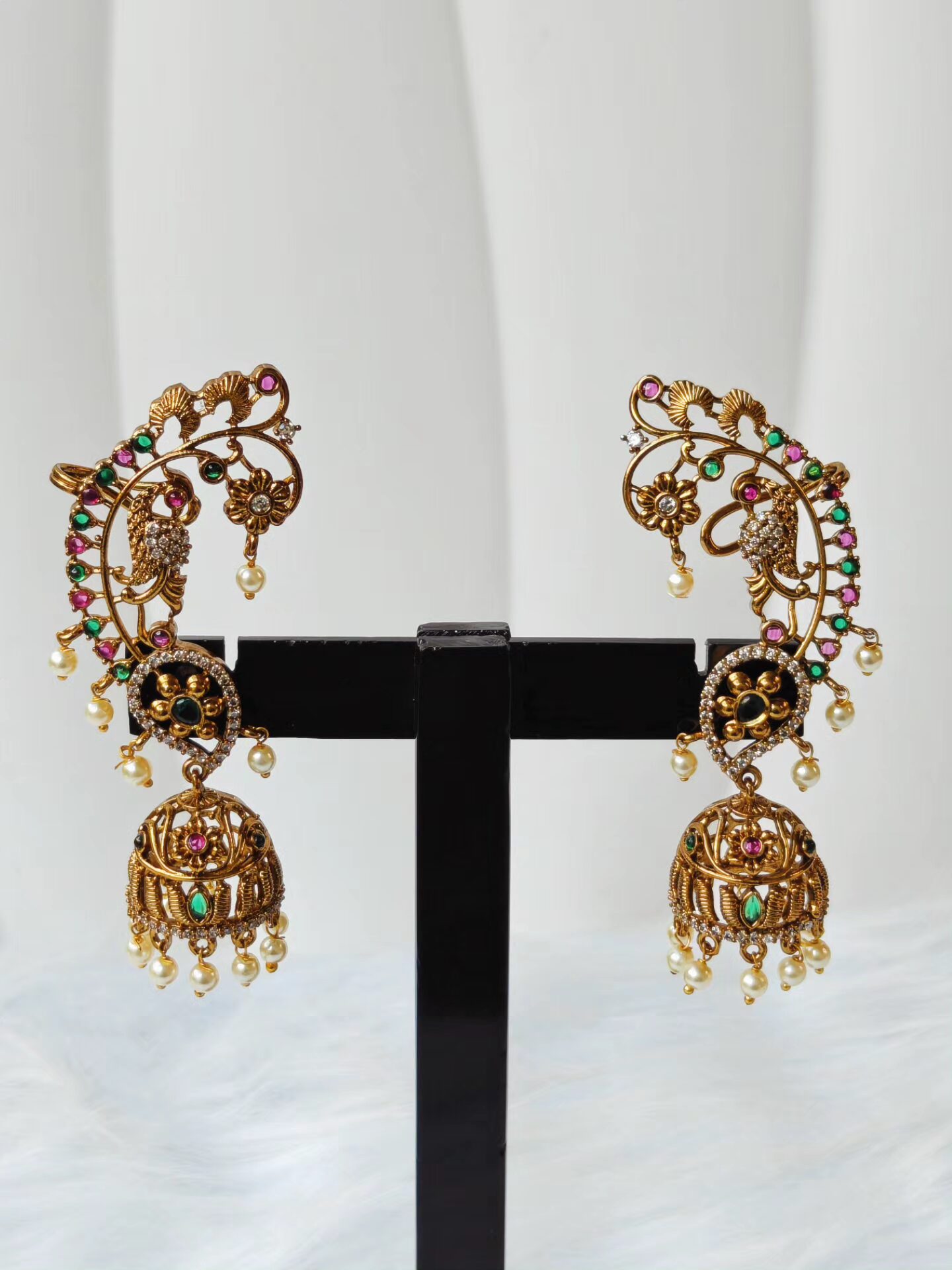 IMG_20260417_122136_631 Peacock Polki Ruby Earcuff-001 - Image 1