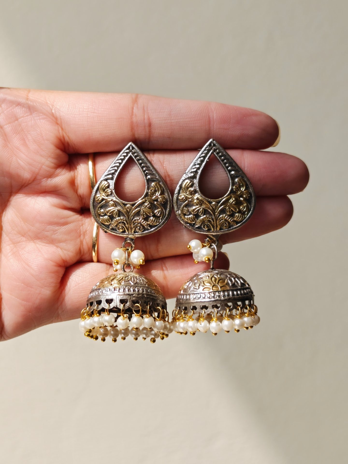 IMG_20260513_085215_775 German silver Brass jhumkay-065 - Image 1