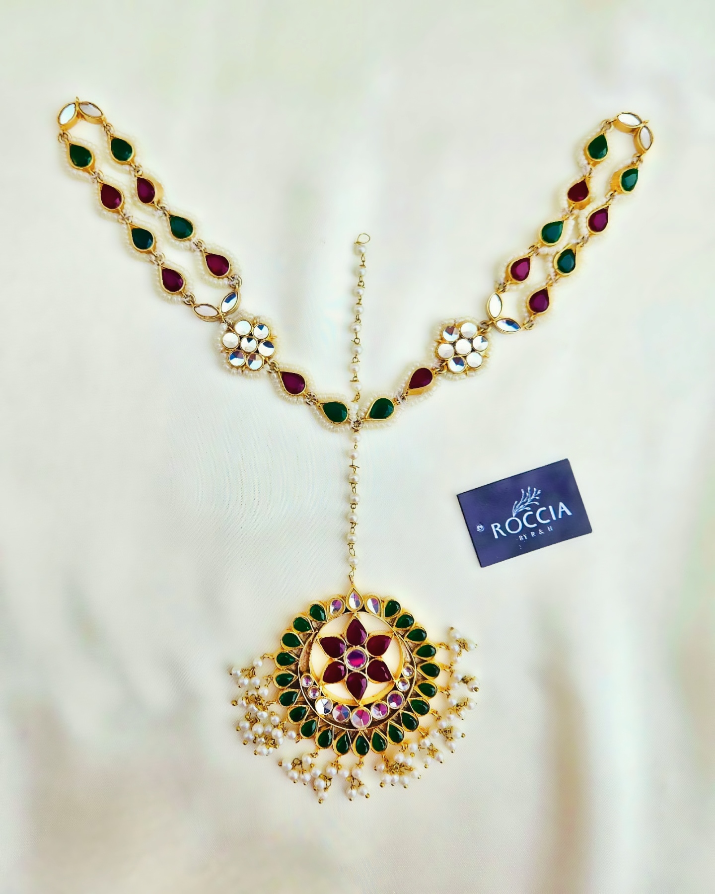 Oplus_16908288 Multi Farshi Kundan Sheesh Patti-013 - Image 1