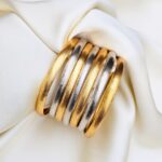 Golden Silver Matte bangle set-002