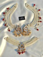 Gold-Plated Sahara Jhumki Necklace Set-070 - Image 4