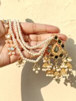 Gold-Plated Sahara Jhumki Necklace Set-070 - Image 2